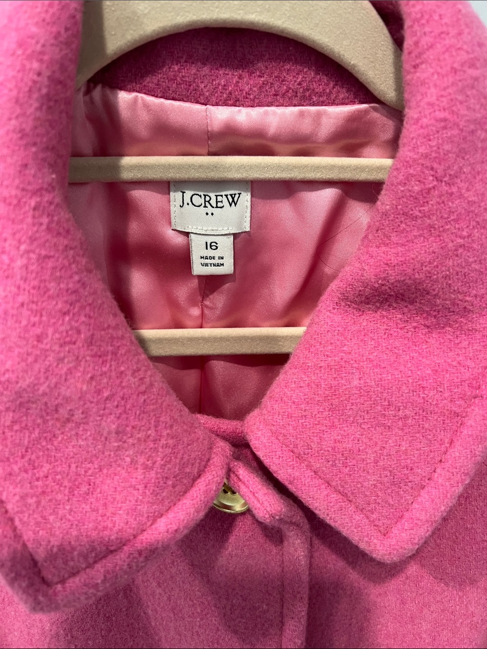 J. Crew Pink Wool-Blend Single-Breasted Pea Coat - Picture 3 of 4